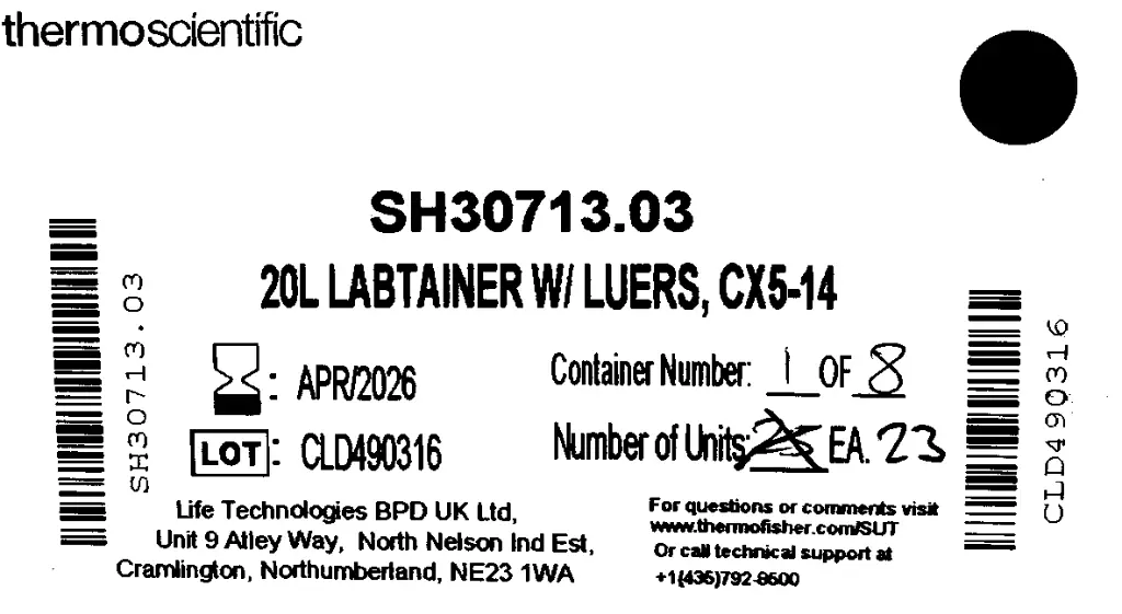 20L Labtainer With Luers CX5-14 SH30713.03 .webp