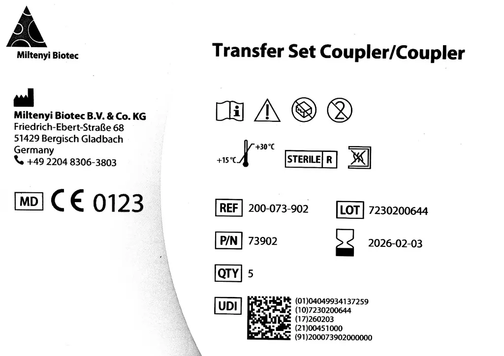 Miltenyi Biotec Transfer set coupler coupler 200-073-902 Gimp .webp