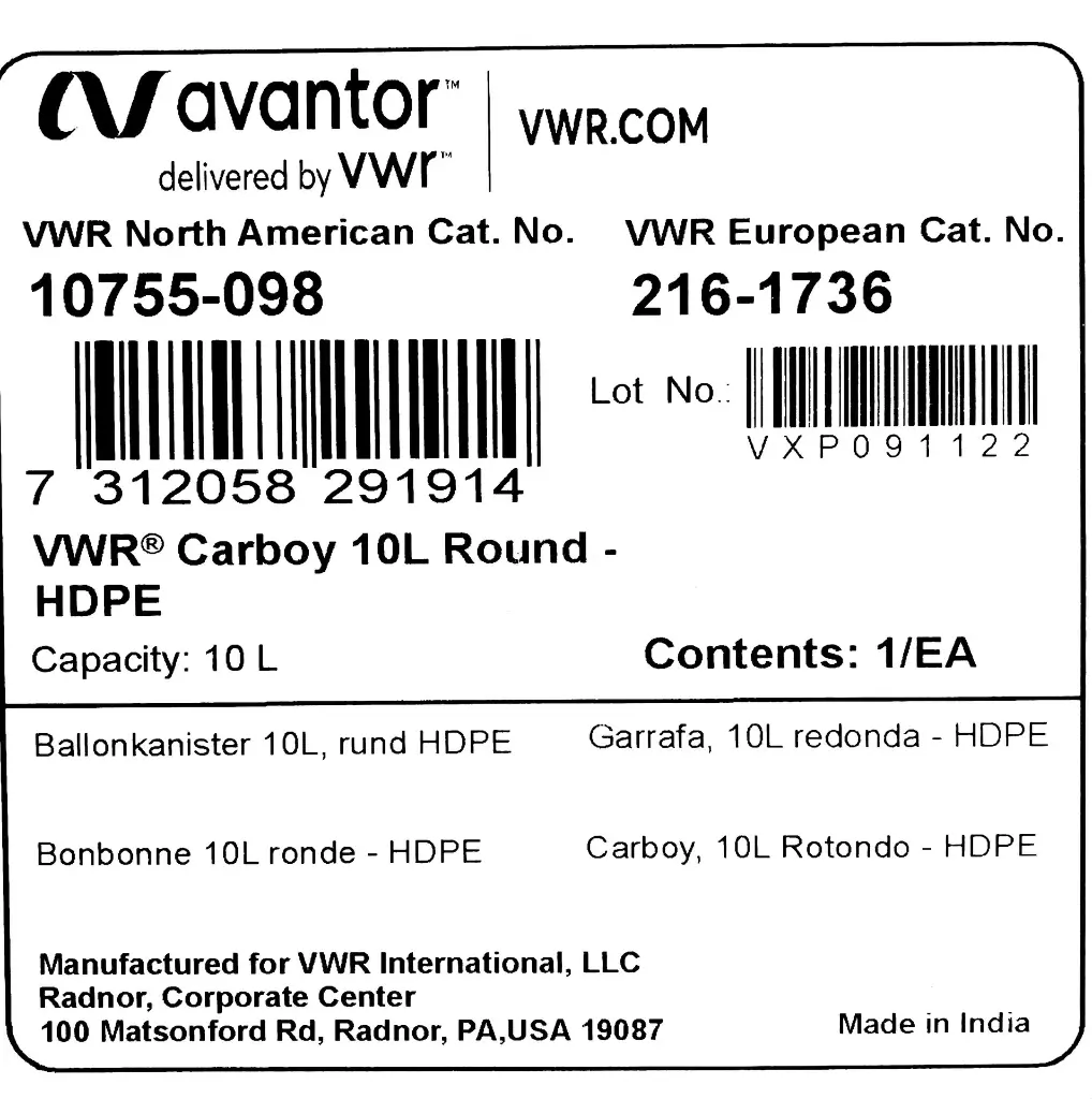 Avantor VWR Carboy 10L Round 10755-098 GIMP.webp