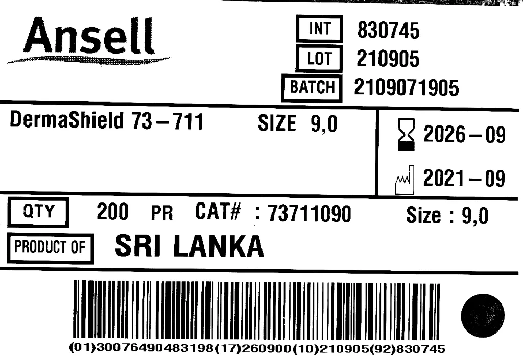 Ansell Size9 label.webp