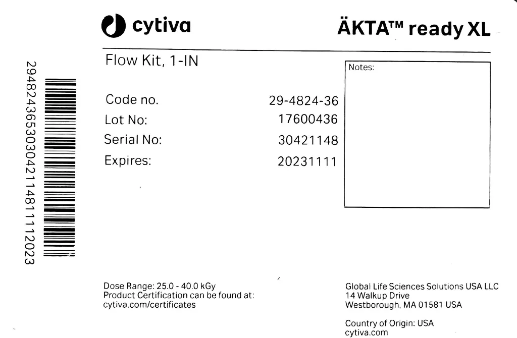 Cytiva Flow Kit, 1IN 294824-36 Label.webp